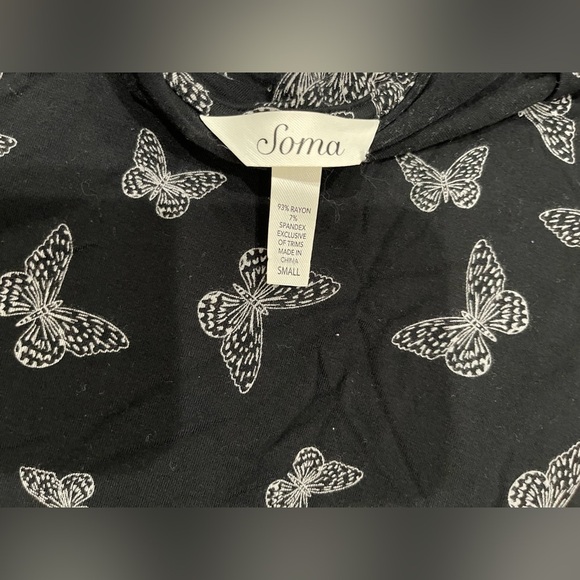 Soma Black Butterfly Pattern Tank Top - Picture 5 of 8